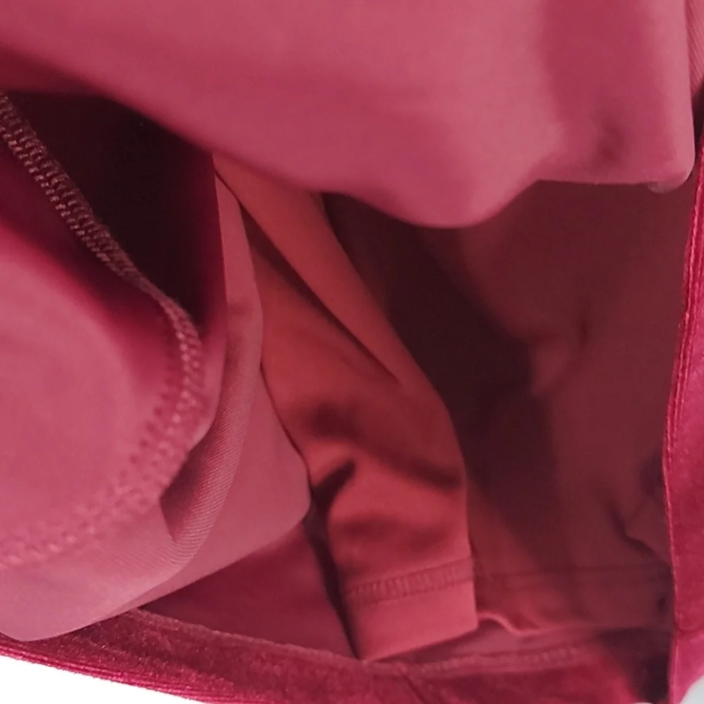 Vince Camuto Red Burgundy Velvet Halter Sleeveless Over Knee Dress 18 XXL # - Picture 10 of 13